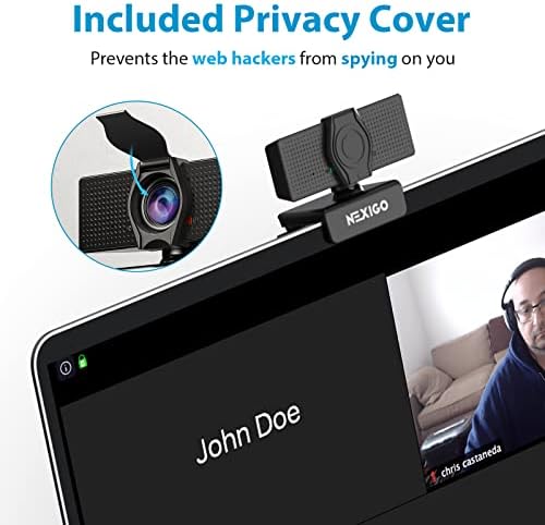 NexiGo N60 1080P Webcam with Microphone, Adjustable FOV, Zoom, Software Control & Privacy Cover, USB HD Computer Web Camera, Plug and Play, for Zoom/Skype/Teams, Conferencing and Video Calling - Image 3