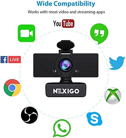 NexiGo N60 1080P Webcam with Microphone, Adjustable FOV, Zoom, Software Control & Privacy Cover, USB HD Computer Web Camera, Plug and Play, for Zoom/Skype/Teams, Conferencing and Video Calling - Image 8