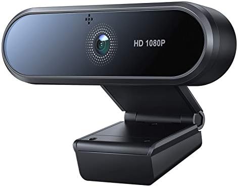 1080P Webcam with Microphone and Privacy Cover, 90° Web Camera, USB Webcam for Video Calling/Recording/Conference, Zoom/Skype/YouTube, Laptop/Desktop